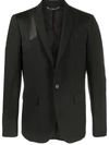 LES HOMMES LEATHER-PANEL BLAZER