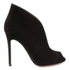 GIANVITO ROSSI BLACK VAMP ANKLE BOOTS IN SUEDE,11582637