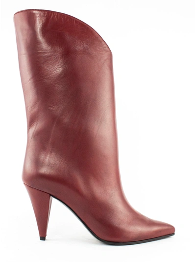 Aldo Castagna Bordeaux Leather Pippi Boot In Bordo