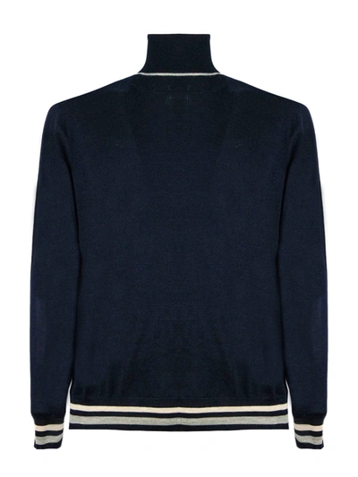 Brunello Cucinelli Blue Virgin Wool And Cashmere Sweater