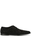 DOLCE & GABBANA EMBROIDERED SUEDE DERBY SHOES