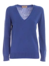 KANGRA CASHMERE CASHMERE AND VIRGIN WOOL PULLOVER IN BLUE