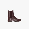 Gianvito Rossi Red Burgundy Chester Leather Ankle Boots In Red