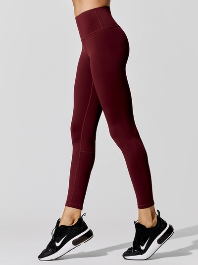 Carbon38 High Rise Full-length Legging In Diamond Compression In Wine