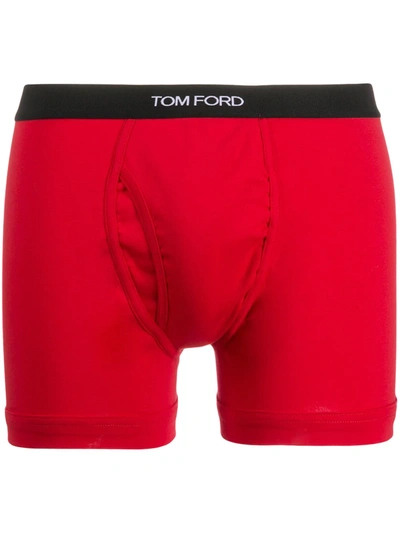 Tom Ford Logo-band Boxer Shorts In Red