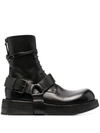 Marsèll Harness Leather Lace-up Boots In Black