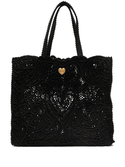 DOLCE & GABBANA LARGE BEATRICE CORDONETTO LACE TOTE BAG