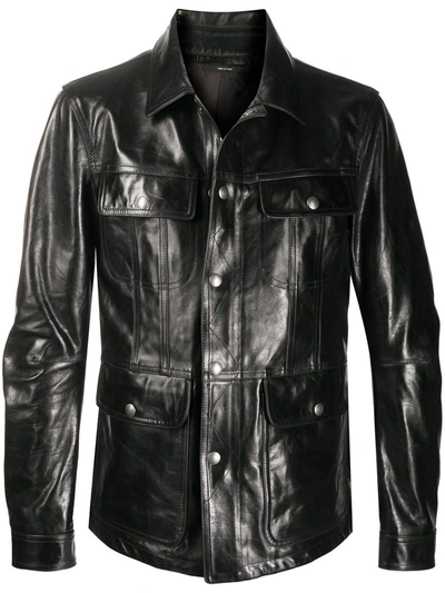 Tom Ford Leather Jacket In Black