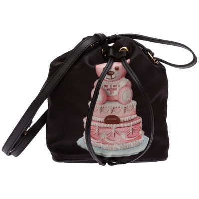 Moschino Women's Handbag Cross-body Messenger Bag Purse  Teddy Bear In Black