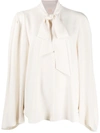 SARA BATTAGLIA BOW-DETAIL LONG-SLEEVE BLOUSE,15931788