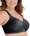 Vanity Fair Women's Breathable Luxe Full Figure Wirefree Bra 71265 In Midnight Black/feather Grey
