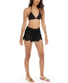 Miken Juniors' Scalloped Lace Cover-up Shorts, Created For Macy's Women's Swimsuit In Black