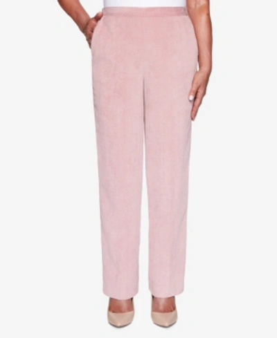 Alfred Dunner Women's Missy St. Moritz Textured Proportioned Short Pant In Open Pink