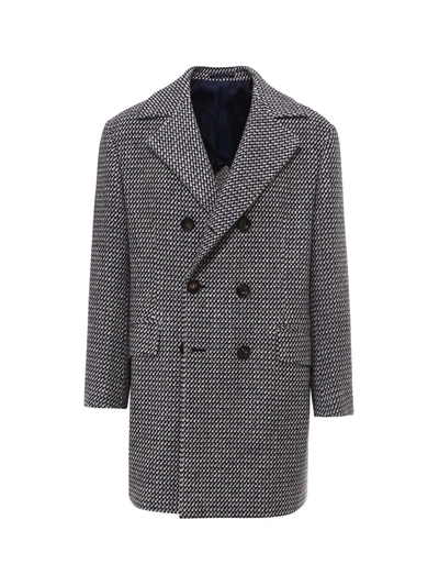 Kiton Coat In Blue