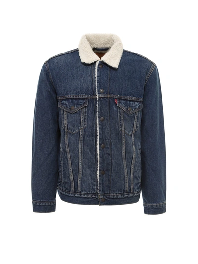 Levi's Type Iii Fleece Lined Denim Trucker Jacket In Blue