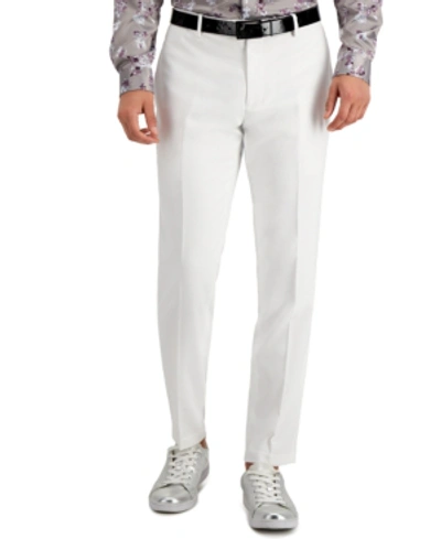Inc International Concepts Inc Men's Slim-fit Stretch White Solid Suit Pants, Created For Macy's In White Pure