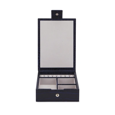 Smythson Travel Tray Jewellery Box In Mara In Navy