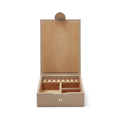 Smythson Leather Travel Box In Sandstone