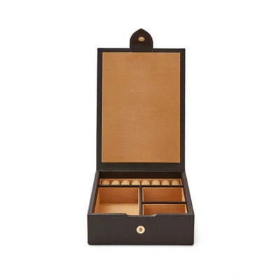 Smythson Travel Tray Jewellery Box In Panama In Black