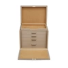 Smythson Deluxe Jewellery Box In Panama In Sandstone