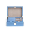 Smythson Jewellery Box With Travel Tray In Panama In Nile Blue