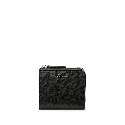 Smythson Panama Zip Around Bifold Wallet In Black | ModeSens