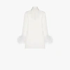 16arlington Michelle Feather-trim Mini Dress In White