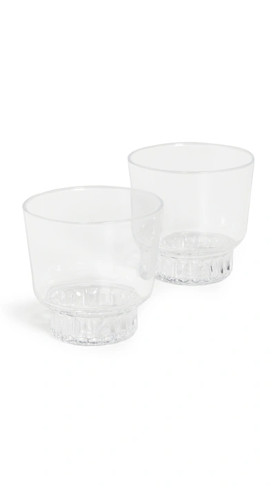 Areaware Ridge Kitchen Glasses Set Of 2 In Clear