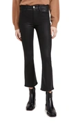 Frame Crop Mini Boot Lamb Leather Pants In Noir Coated