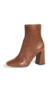 Sam Edelman Codie Square Toe Bootie In Nut Brown