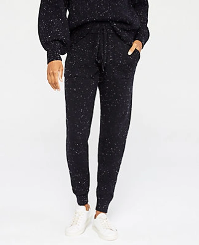 Ann Taylor The Flecked Sweater Jogger Pant In Black