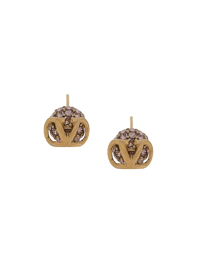 Valentino Garavani Vlogo Signature Earrings In Gold