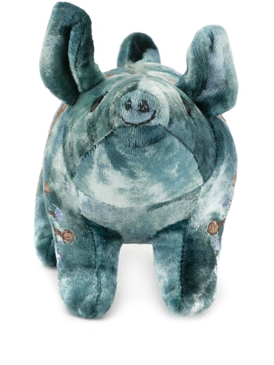 Anke Drechsel Embroidered Pig Soft Toy In Blue