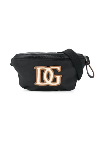 Dolce & Gabbana Kids' Logo-patch Belt Bag In Black