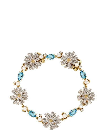 Anabela Chan Aqua Daisy Diamond Bracelet In Blue