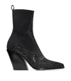 JIMMY CHOO MELE 85 GLITTER ANKLE BOOTS,15832711