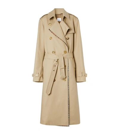 Burberry Check-trim Loop-back Trench Coat