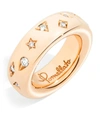 POMELLATO NARROW ROSE GOLD AND DIAMOND ICONICA RING SIZE 52,15964675