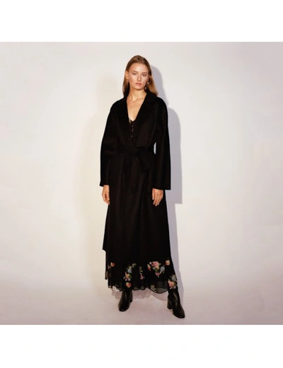 Jenesequa Sarcelles Black Wool Coat