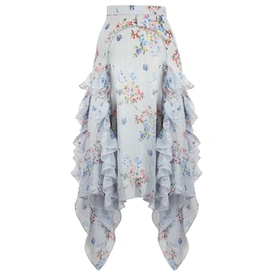 Siobhan Molloy Gracie Ditsy Bloom Print Asymmetric Midi Skirt