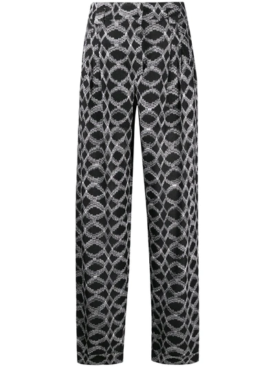 Missoni Geometric Print High Waist Trousers In Black