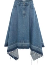 Jw Anderson J.w. Anderson Cotton Denim Skirt In Blue