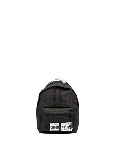 Eastpak X Raf Simons Logo-patch Check Mini Backpack In Grey