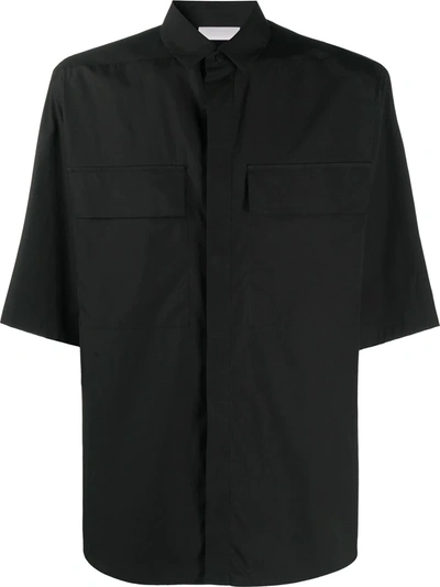 Ermenegildo Zegna Shortsleeved Utility Shirt In Black
