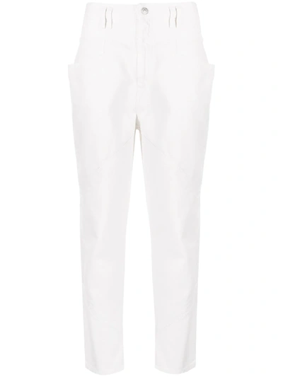 Isabel Marant Nadeloisa Panelled High-rise Straight-leg Jeans In White