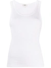 Agolde Poppy Ribbed Stretch Organic Cotton And Tencel-blend Jersey Tank In White