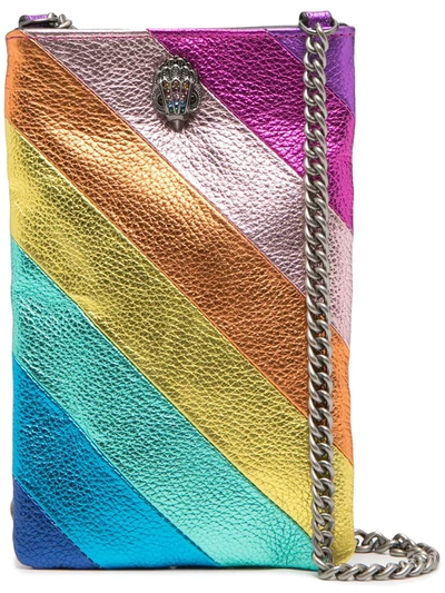 Kurt Geiger Striped Phone Pouch In Pink