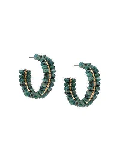 Isabel Marant Imani Stone-embellished Earrings In Green