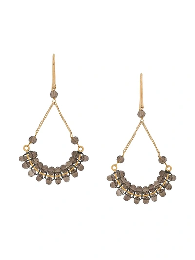 Isabel Marant Bead-embellished Drop Earrings In Brown