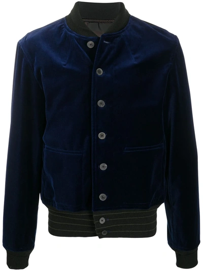 Haider Ackermann Velvet Bomber Jacket In Blue